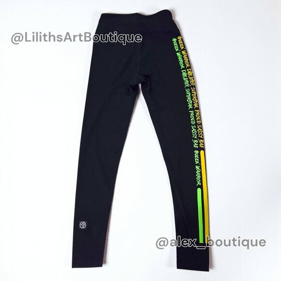 Zumba Everywhere High Waisted Ankle Leggings Bold Black Size S (E121) - Picture 4 of 8